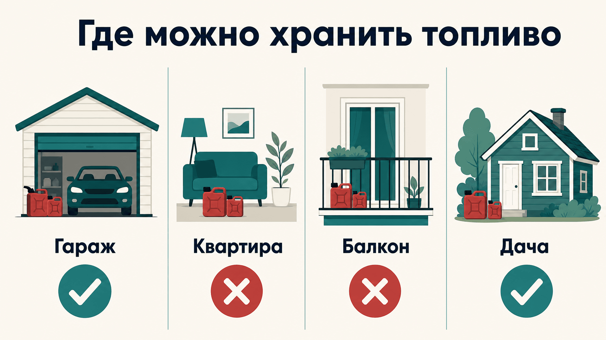 Сравнение правил хранения бензина в гараже, квартире и на балконе